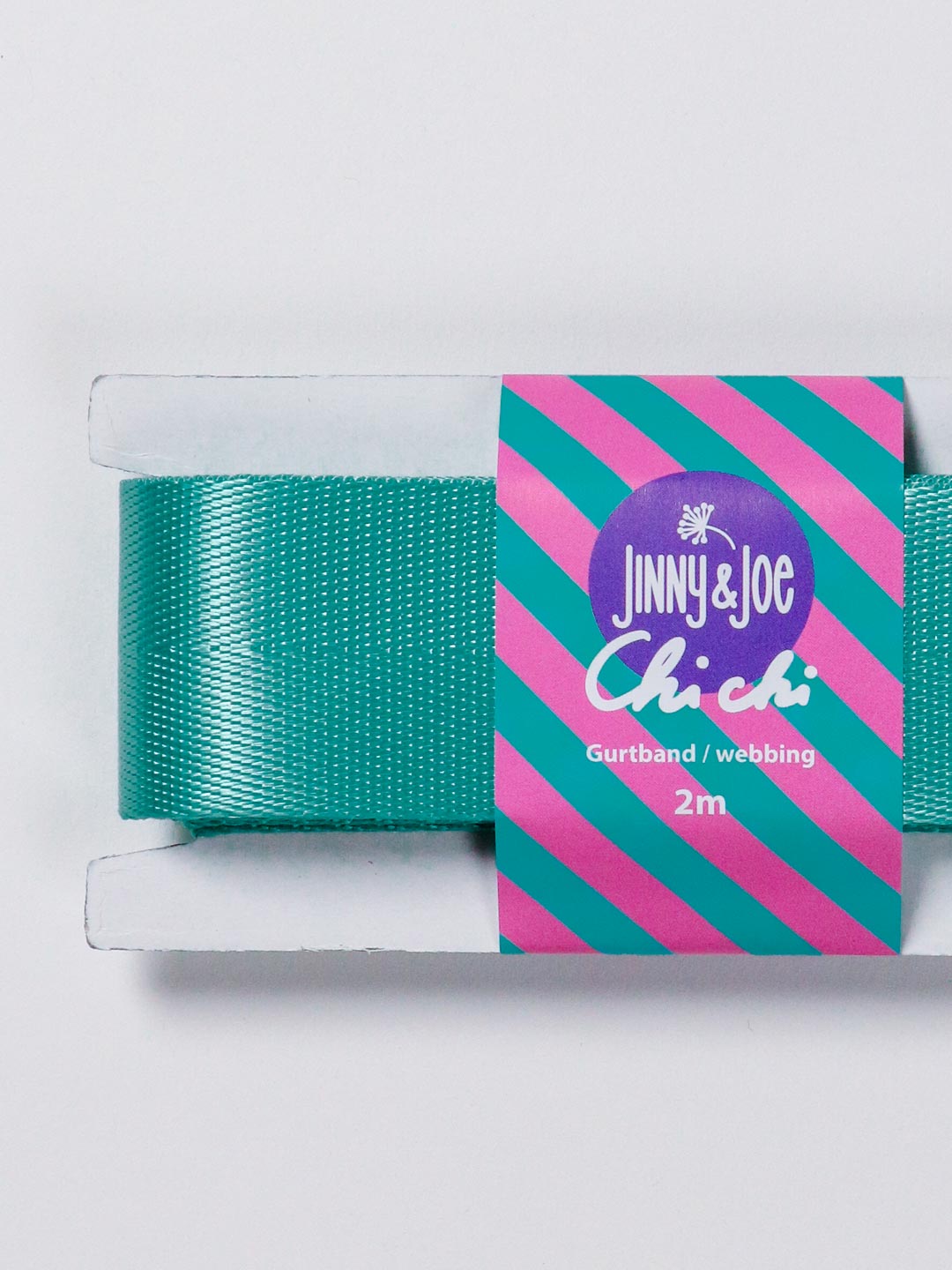 J&amp;J Gurtband Shiny fishbone 38mm emerald