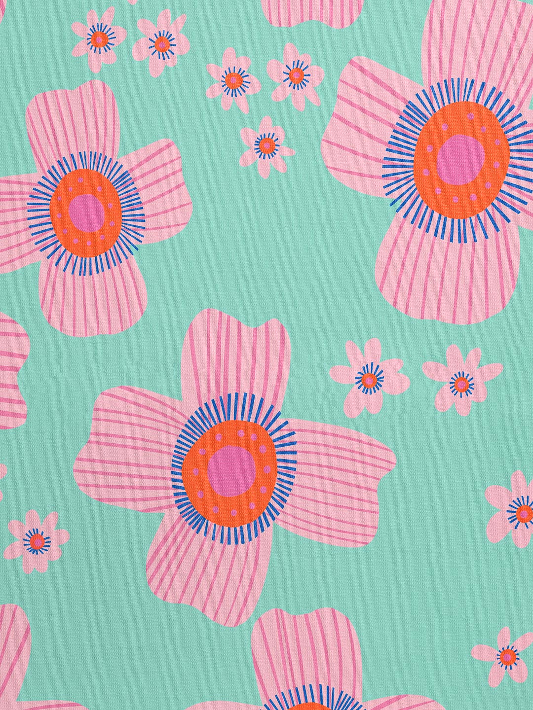 J&amp;J Bio Jersey Floral Pop mint