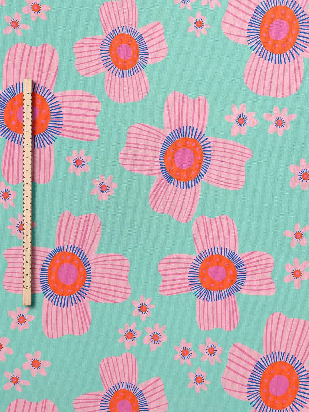 J&J Bio Jersey Floral Pop mint