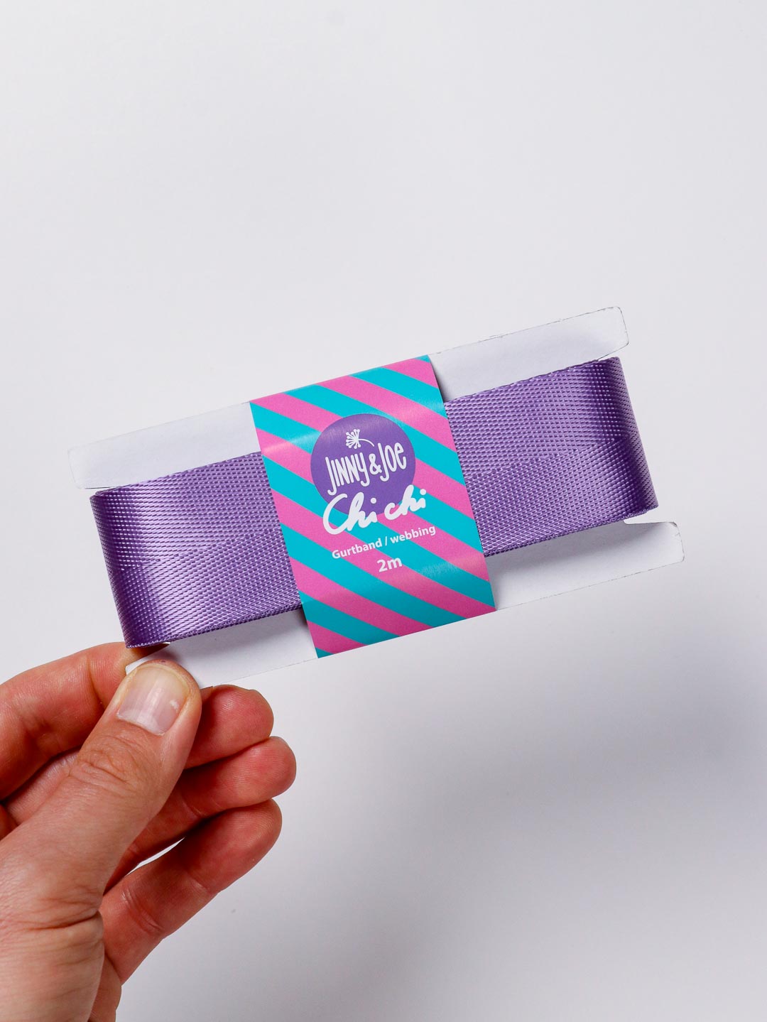 J&amp;J Gurtband Shiny fishbone 38mm lilac