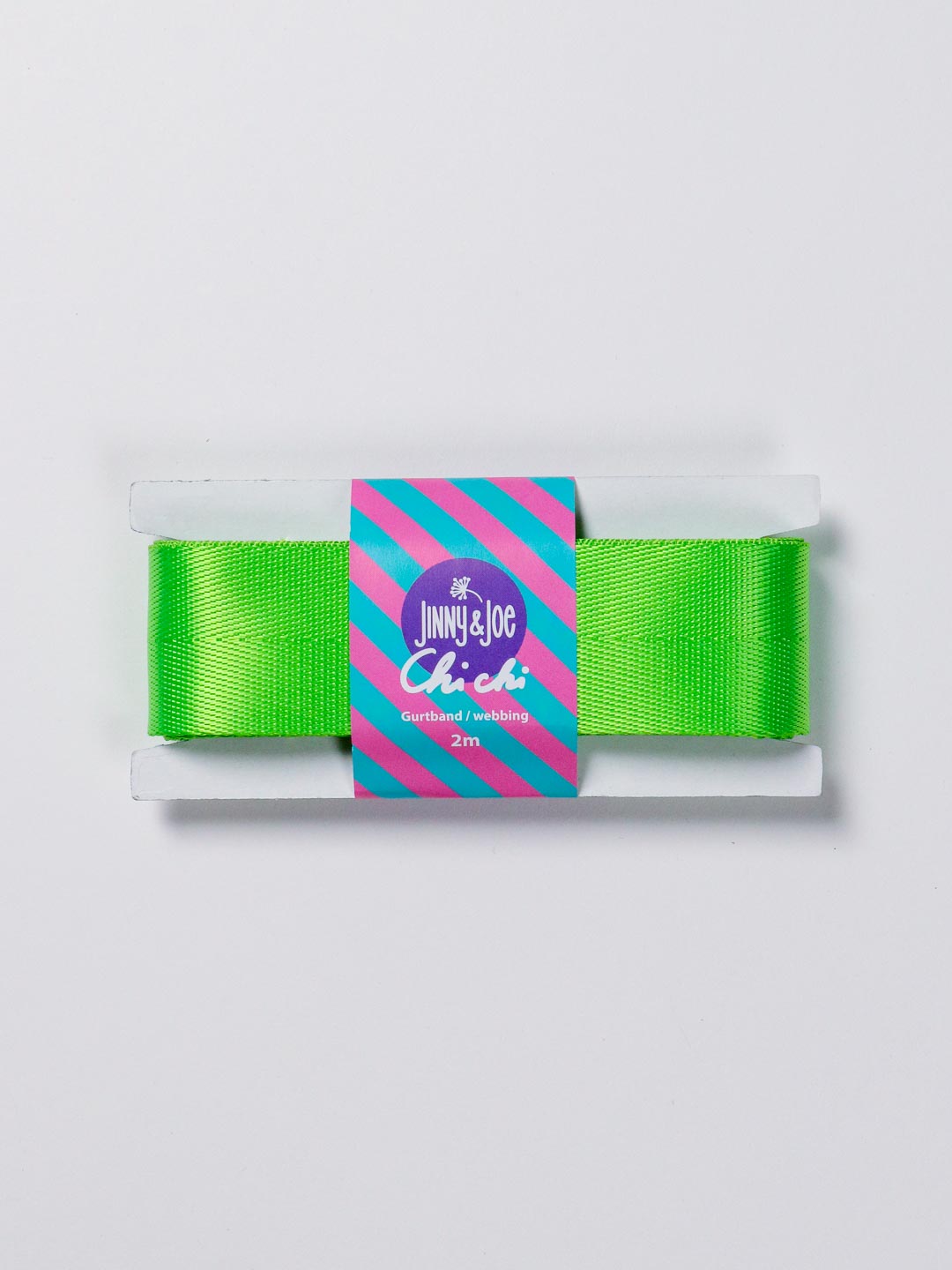 J&amp;J Gurtband Shiny fishbone 38mm neon lime