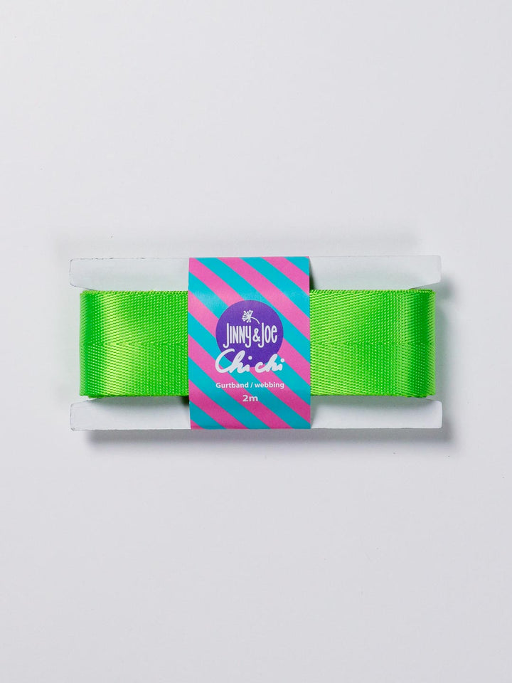 J&amp;J Gurtband Shiny fishbone 38mm neon lime