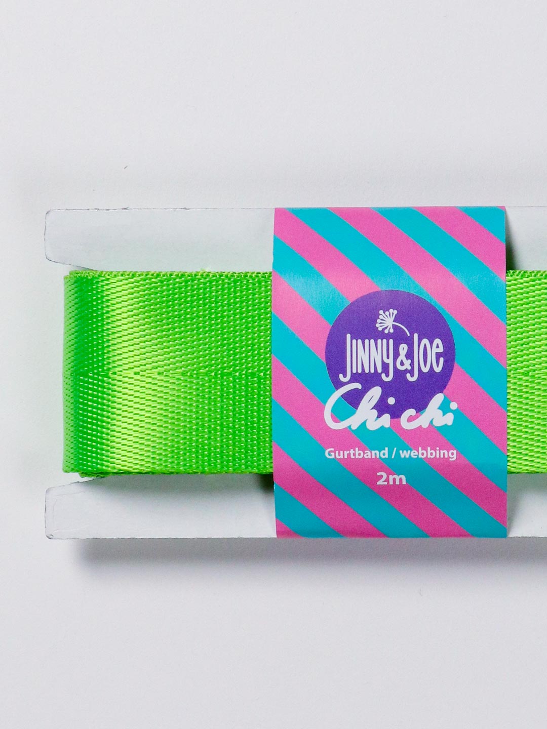 J&amp;J Gurtband Shiny fishbone 38mm neon lime