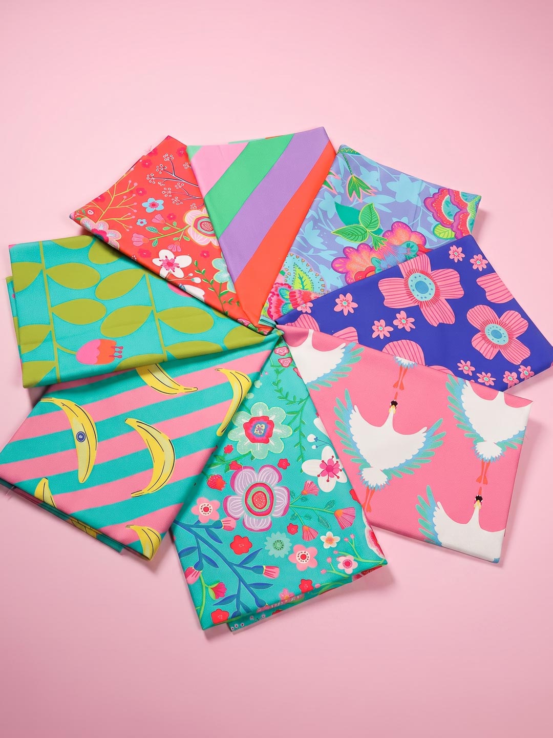 J&J Bio Canvas Fat Quarter Bundle Flowers and Petals