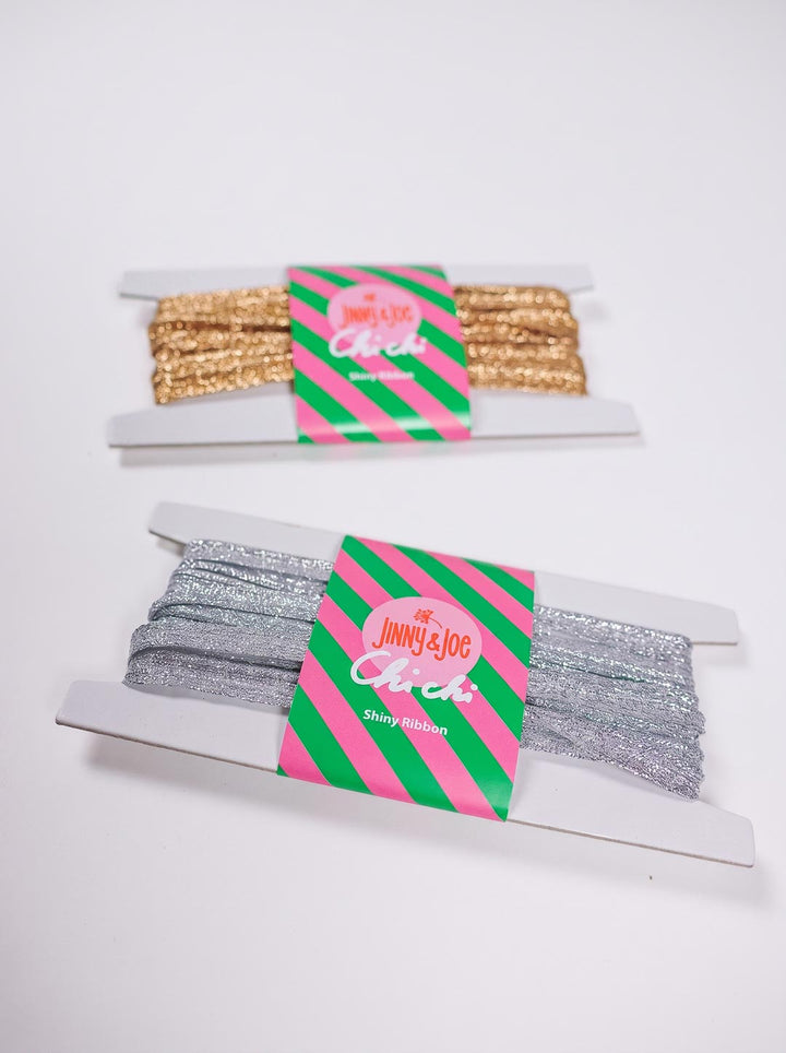 J&amp;J Paspelband Glitter gold