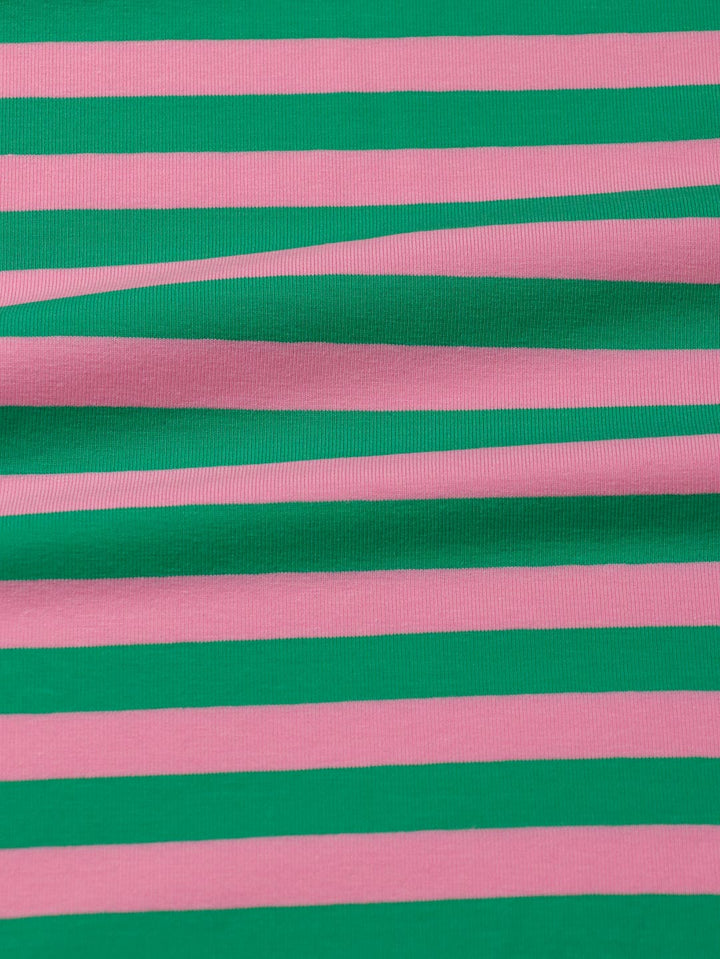J&amp;J Bio Jersey Ringelz springgreen rosa