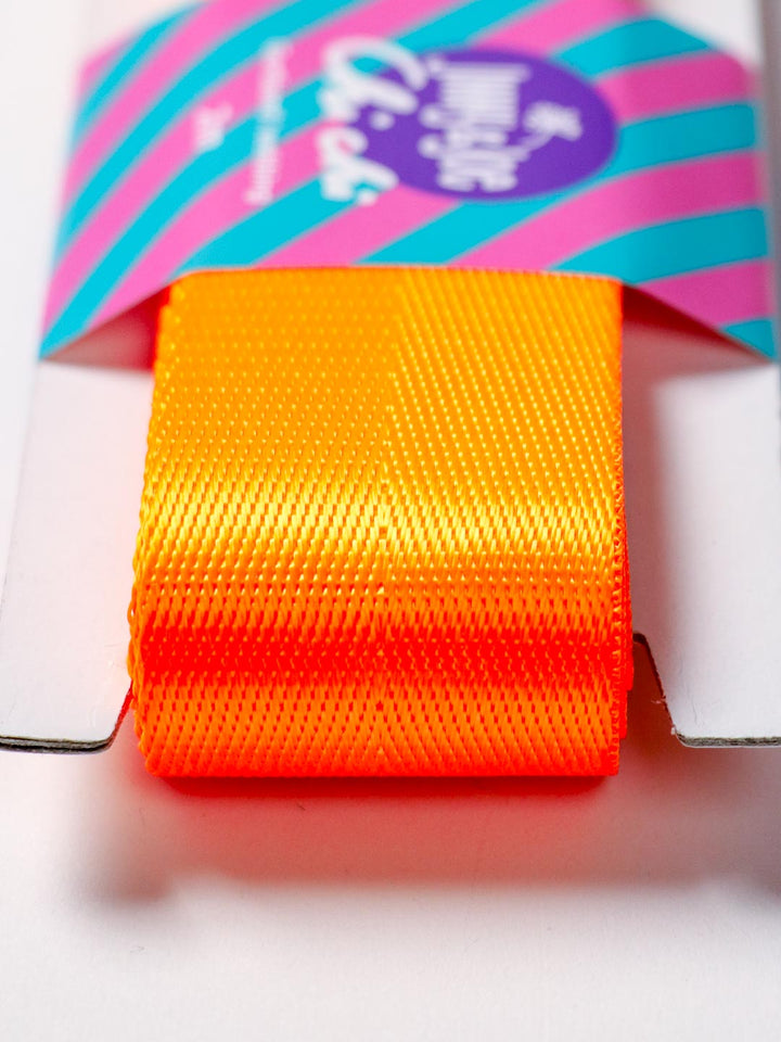 J&amp;J Gurtband Shiny fishbone 38mm neon orange hell