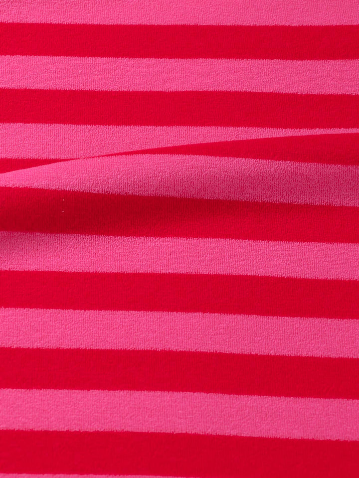J&amp;J Bio Stretch Frottee Ringelz rot pink