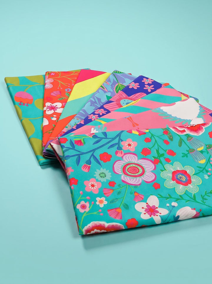 J&amp;J Bio Canvas Fat Quarter Bundle Flowers and Petals