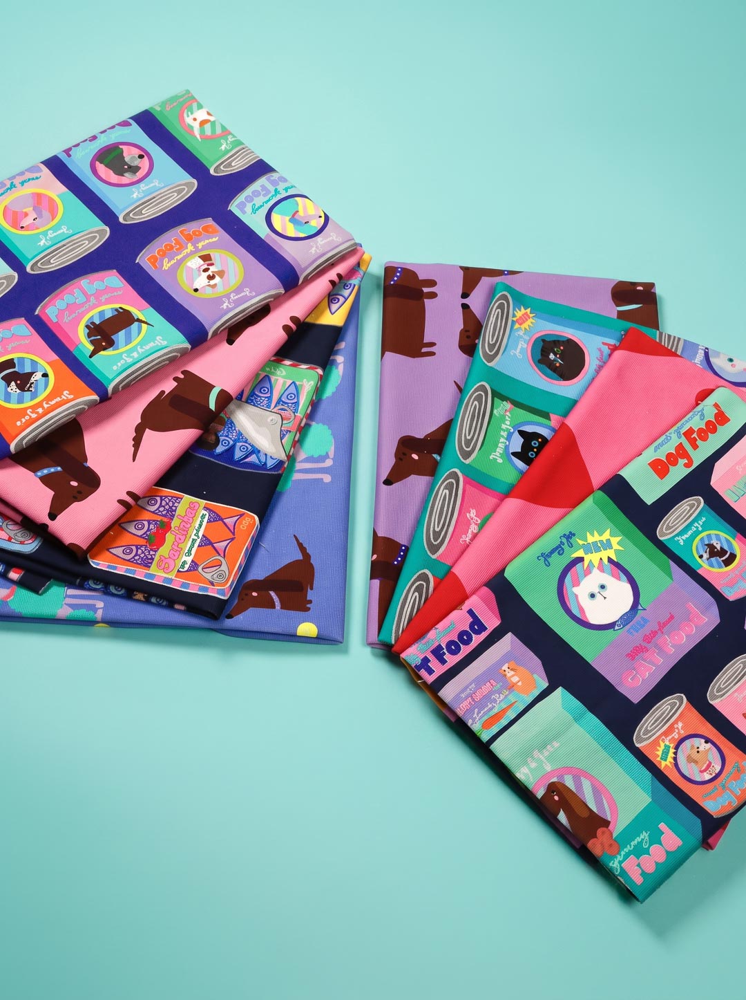 J&amp;J Bio Canvas Fat Quarter Bundle Cats and Dogs