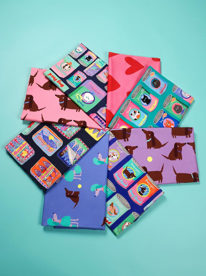 J&amp;J Bio Canvas Fat Quarter Bundle Cats and Dogs