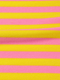 J&J Bio Stretchfrottee Ringelz rosa gelb