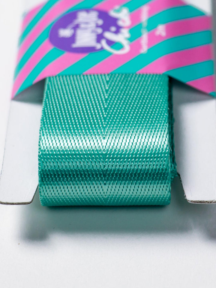 J&amp;J Gurtband Shiny fishbone 38mm aqua