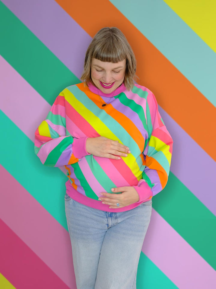 J&amp;J Bio French Terry Rainbow to go sweet splash
