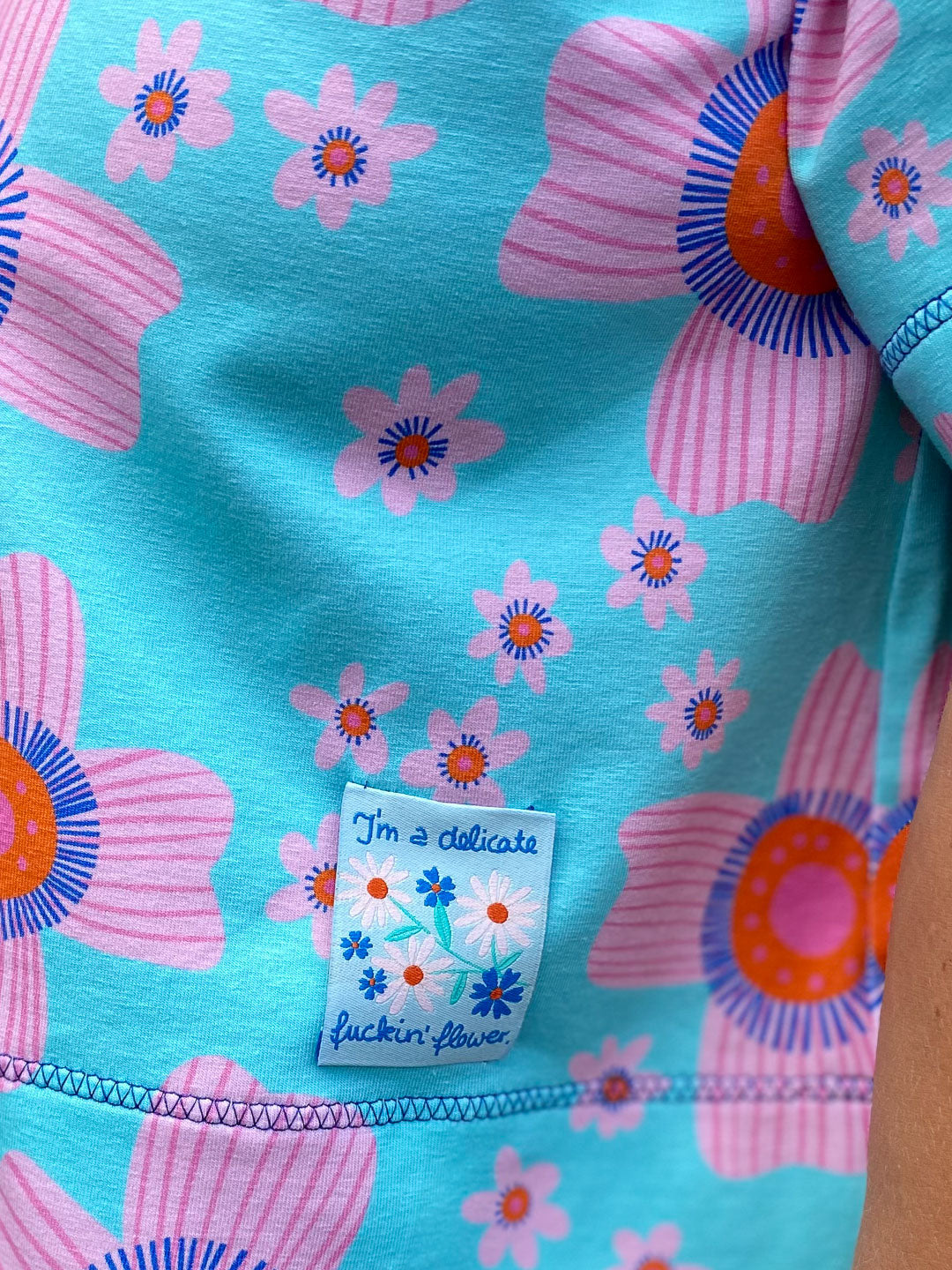 J&amp;J Bio Jersey Floral Pop mint