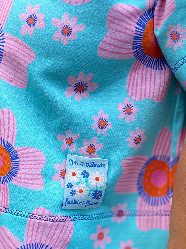 J&amp;J Bio Jersey Floral Pop mint