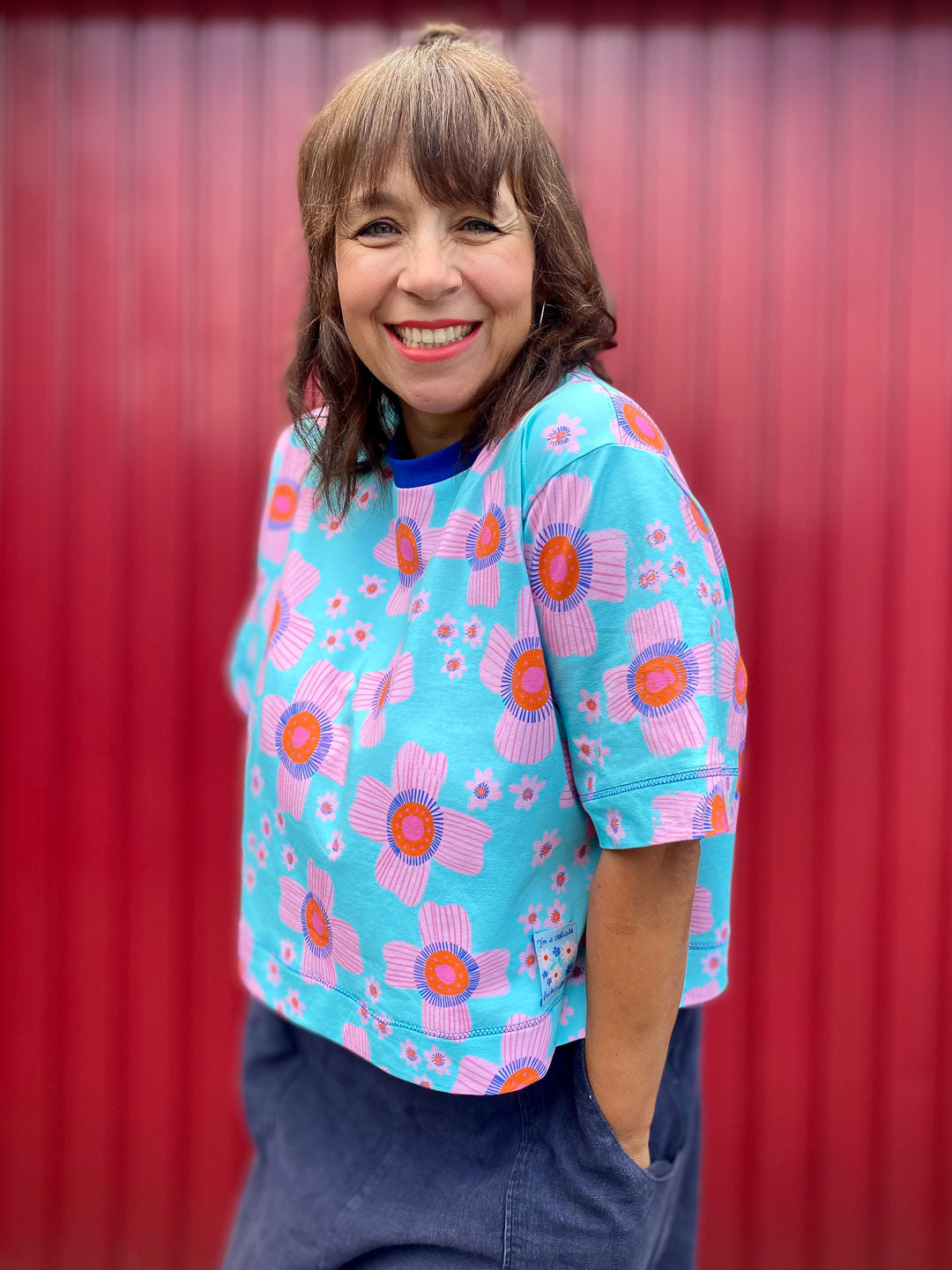 J&amp;J Bio Jersey Floral Pop mint