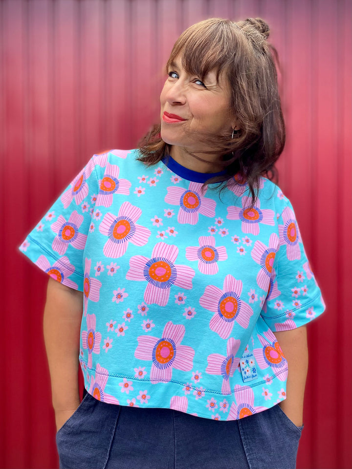 J&amp;J Bio Jersey Floral Pop mint
