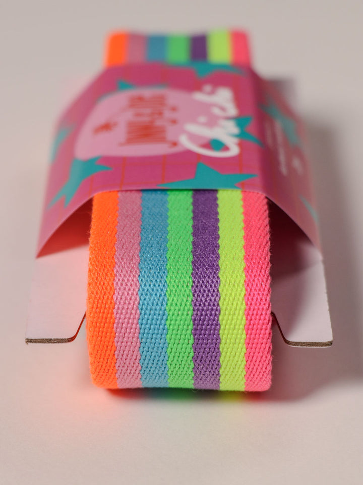 J&amp;J Gurtband Premium 38mm neon Rainbow