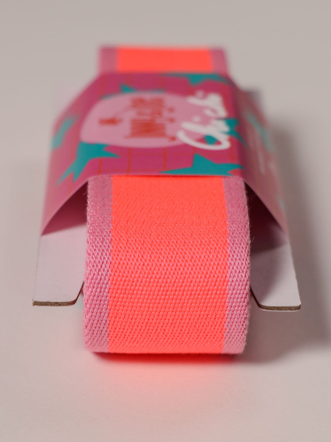 J&amp;J Gurtband Premium 38mm Doubleface neon grün rosa