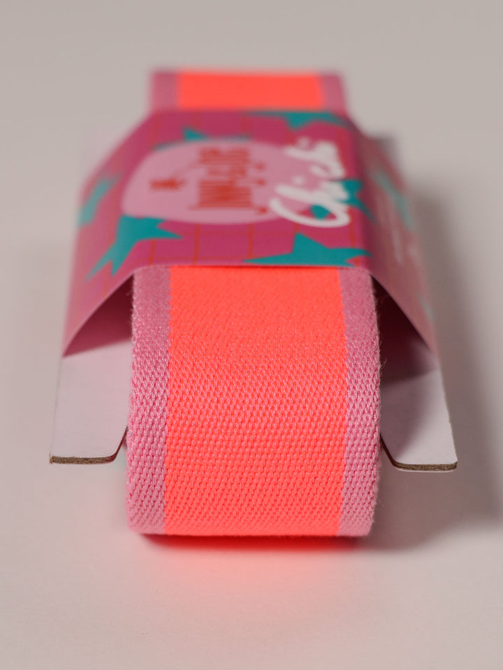 J&amp;J Gurtband Premium 38mm Doubleface neon grün rosa