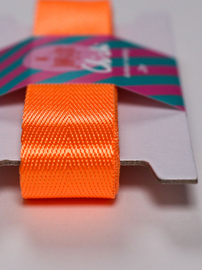 J&J Gurtband Shiny fishbone 25mm neon orange