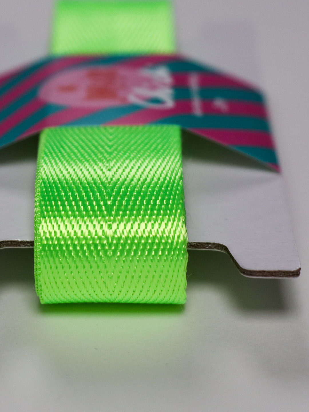 J&J Gurtband Shiny fishbone 25mm neon lime