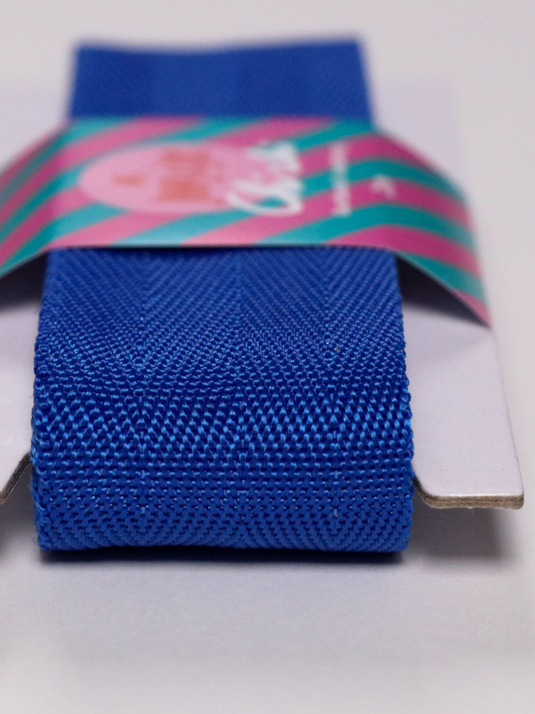 J&amp;J Webbing Soft double fishbone 38mm royal