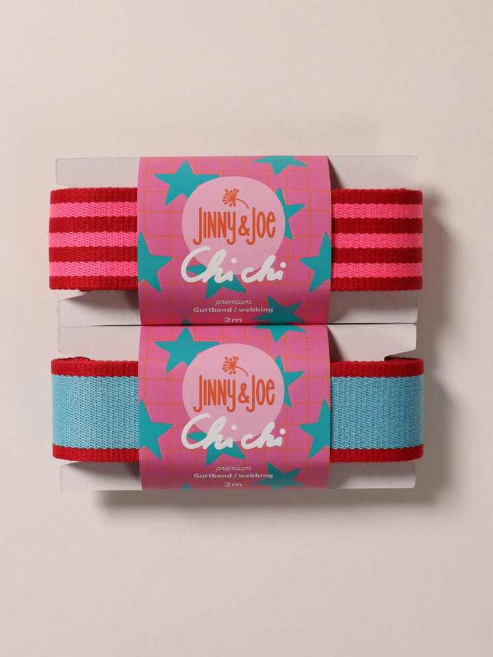 J&amp;J Gurtband Premium 38mm Doubleface rot neon pink