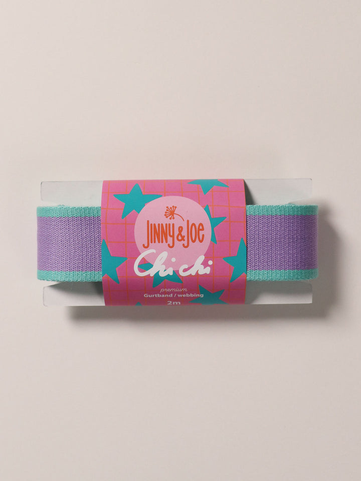 J&amp;J Gurtband Premium 38mm Doubleface aqua neon coral