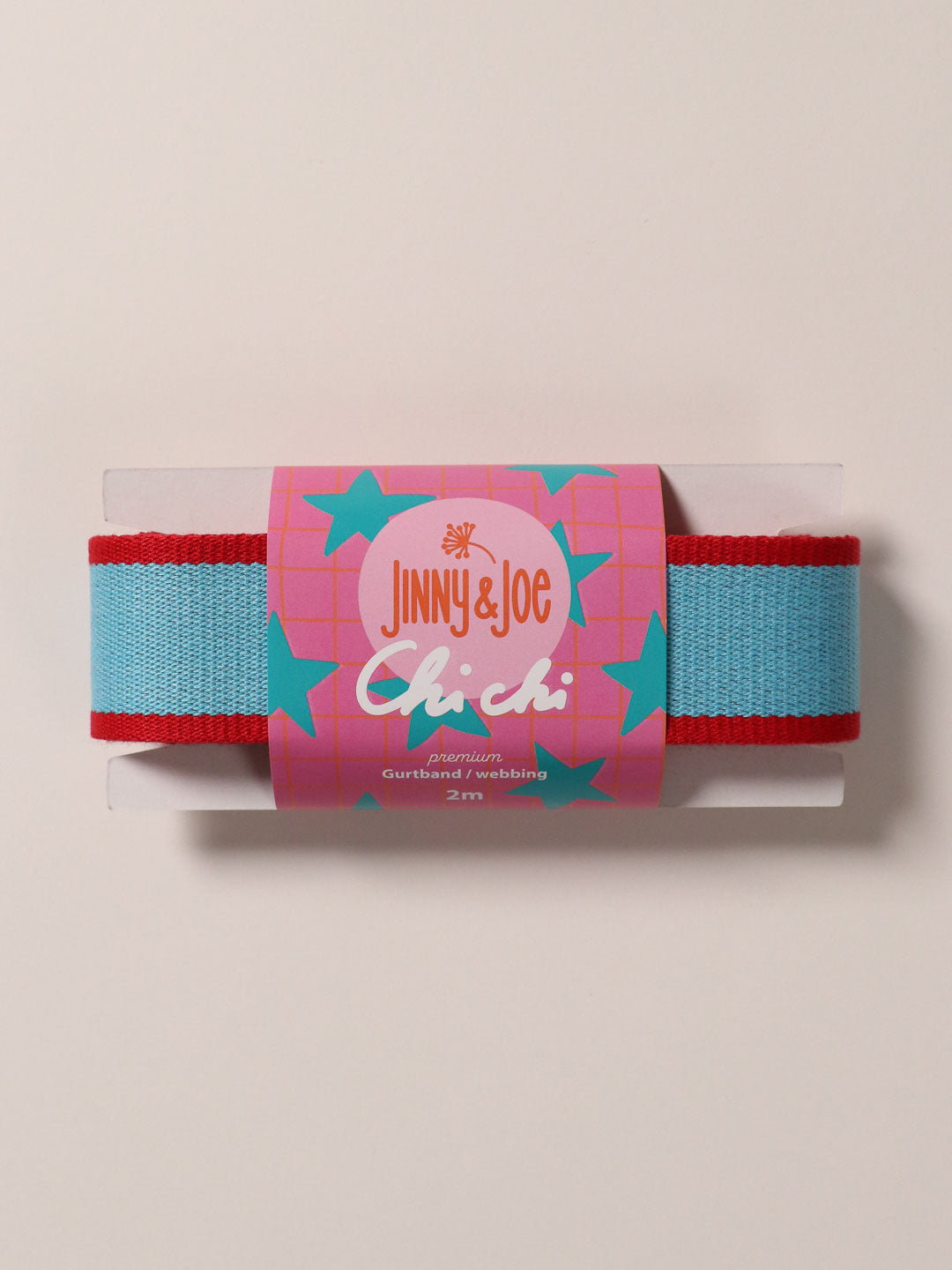 J&amp;J Gurtband Premium 38mm Doubleface rot neon pink