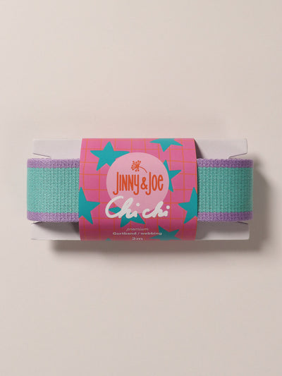 J&J Gurtband Premium Doubleface lilac neon orange