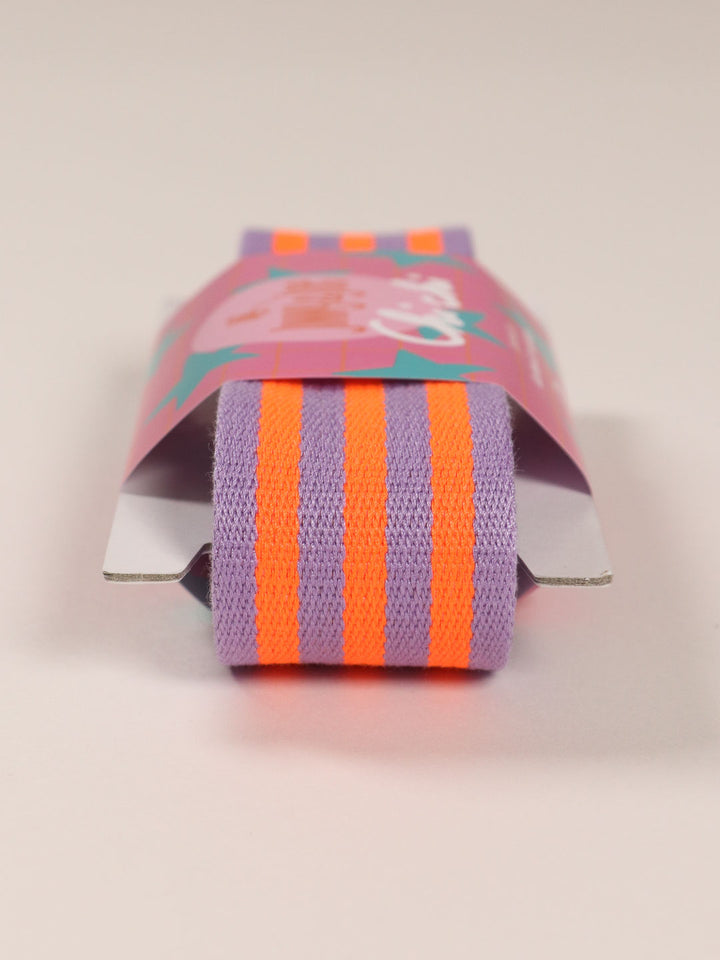 J&amp;J Gurtband Premium 38mm Doubleface lilac neon orange