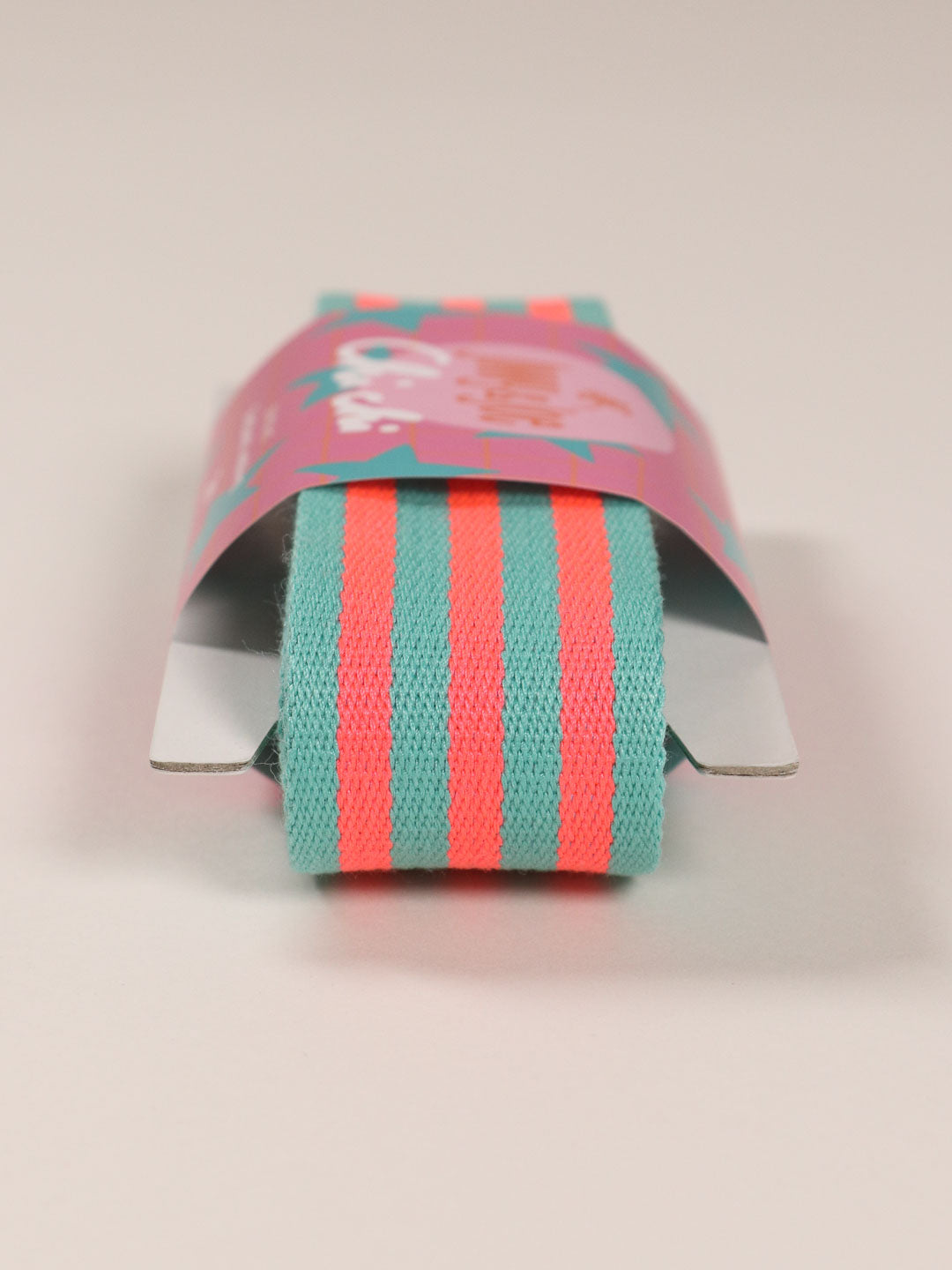 J&amp;J Gurtband Premium 38mm Doubleface aqua neon coral
