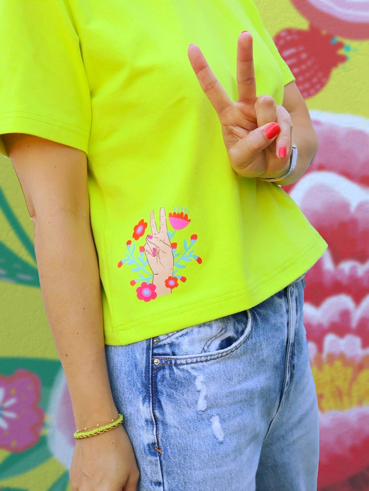 J&amp;J Bügelbild Hands Peace