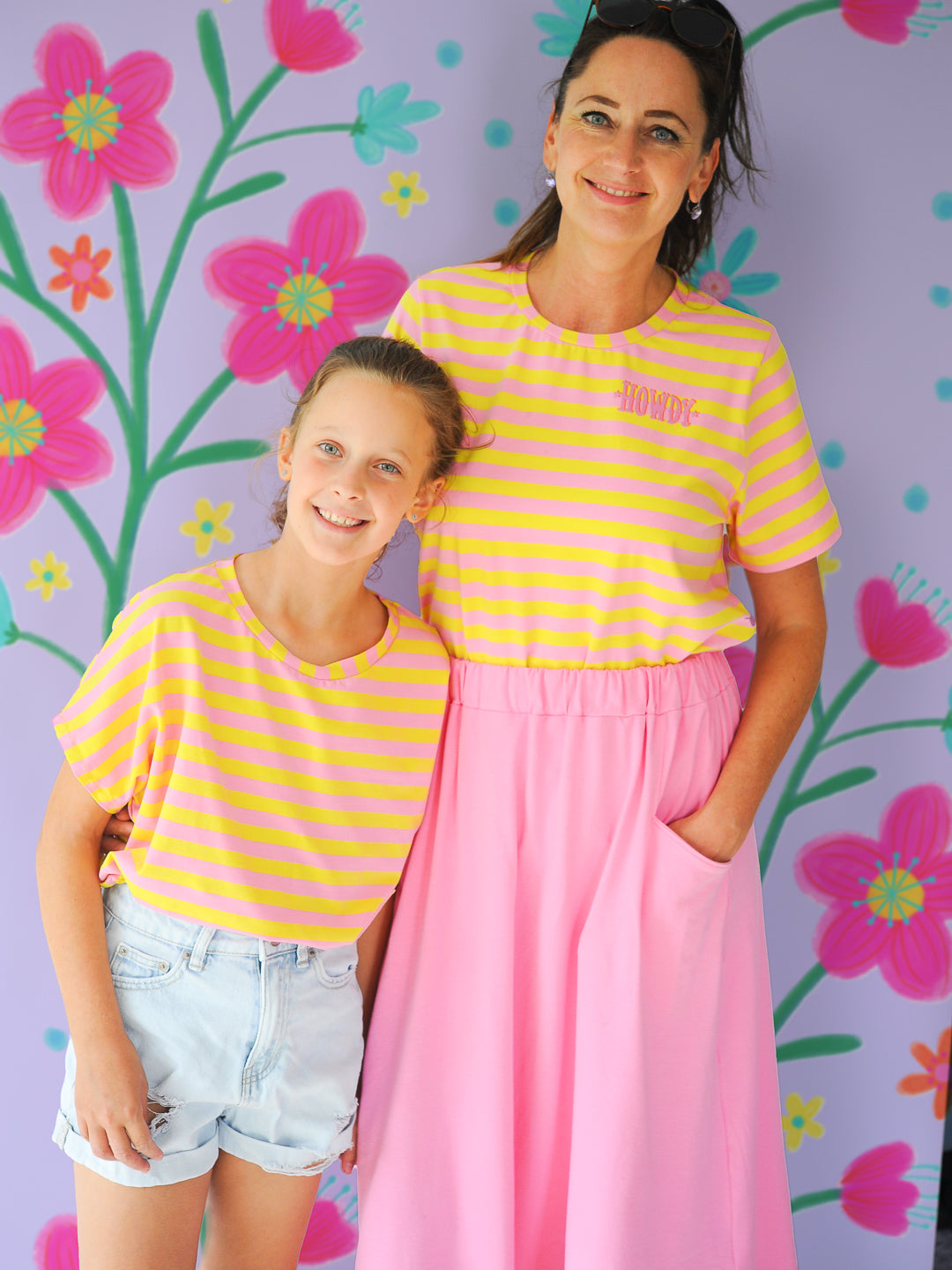 J&amp;J Bio Jersey Ringelz candy rosa gelb