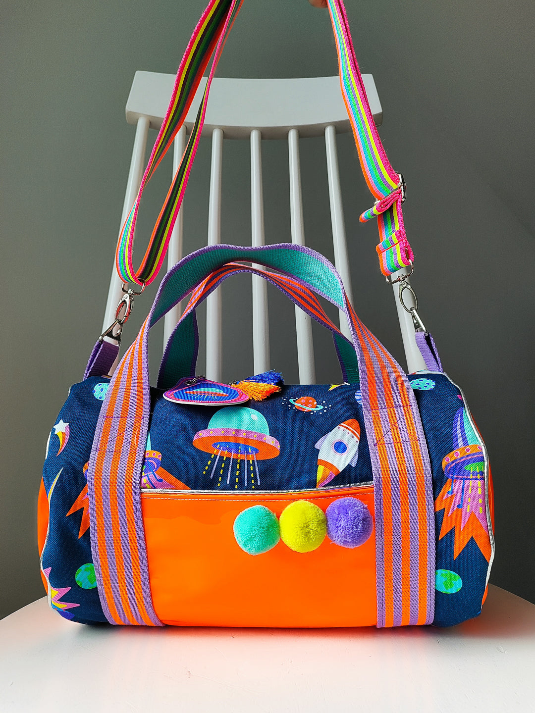 J&amp;J Canvas Rainbow Galaxy navy