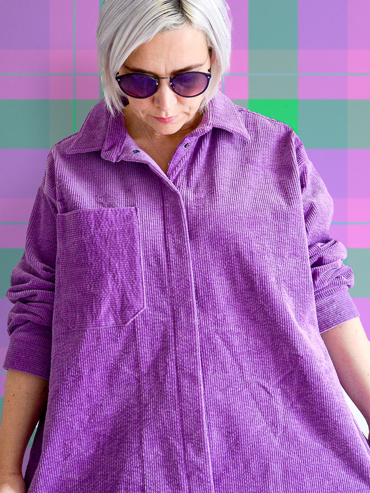 J&amp;J Cord Uni 6W Stretch light plum