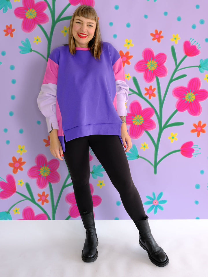 J&amp;J Kuschelsweat uni lila extrabreit