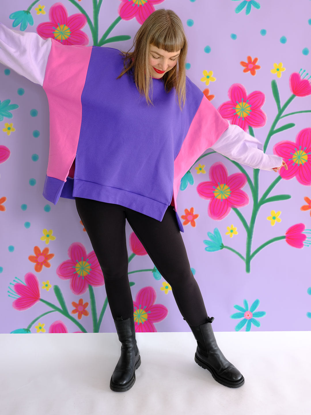 J&amp;J Kuschelsweat uni flieder extrabreit