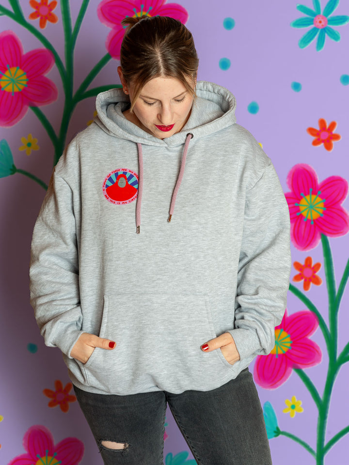 J&amp;J Kuschelsweat uni grau melange extrabreit