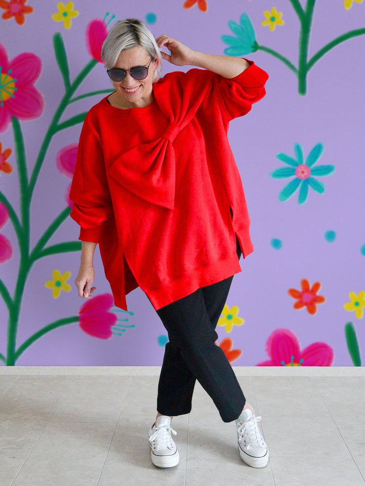 J&amp;J Kuschelsweat uni rot extrabreit