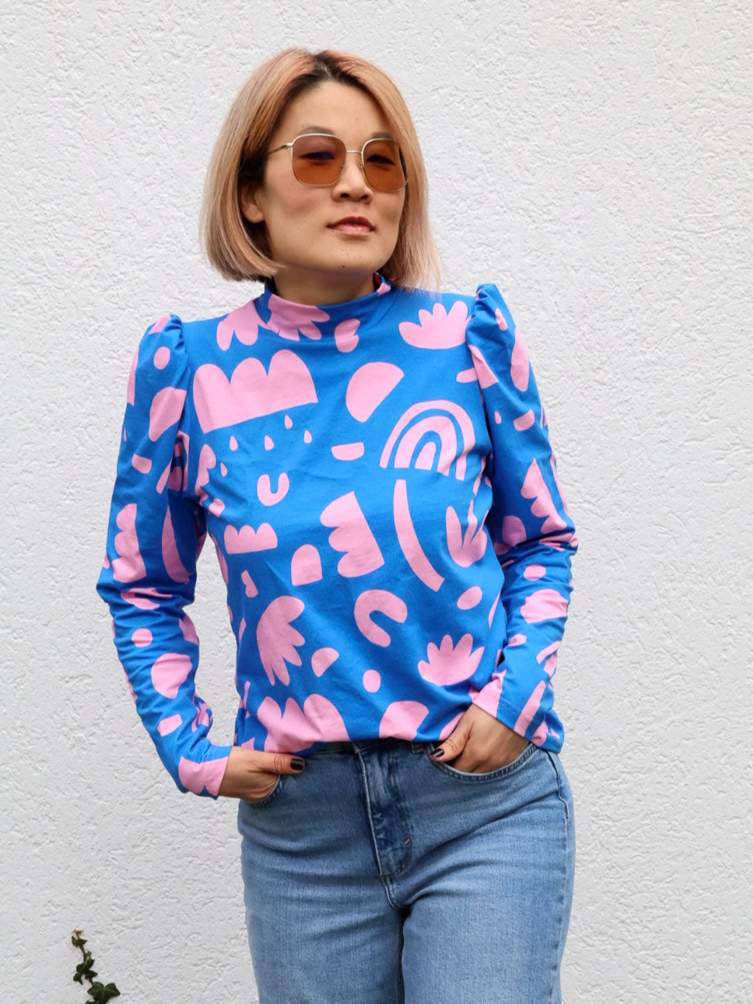 J&amp;J Jersey leicht Keep It Simple royal rosa