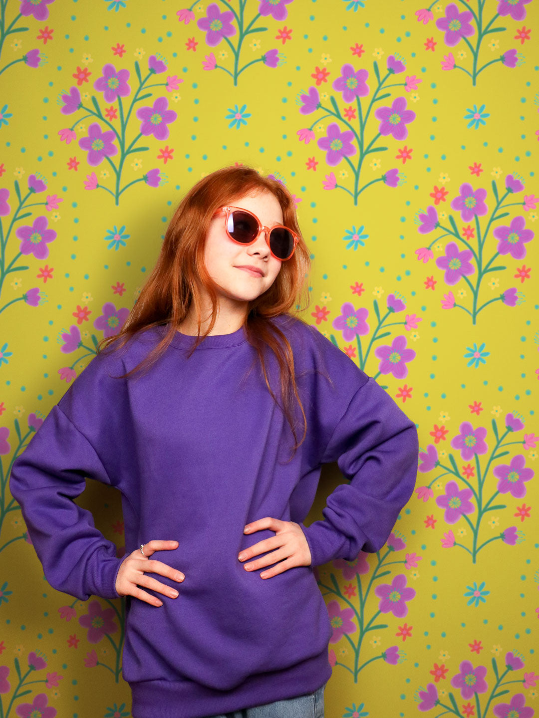 J&amp;J Kuschelsweat uni lila extrabreit