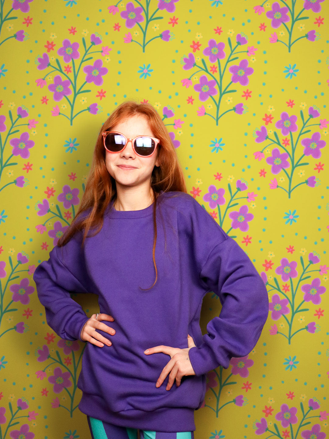 J&amp;J Kuschelsweat uni lila extrabreit