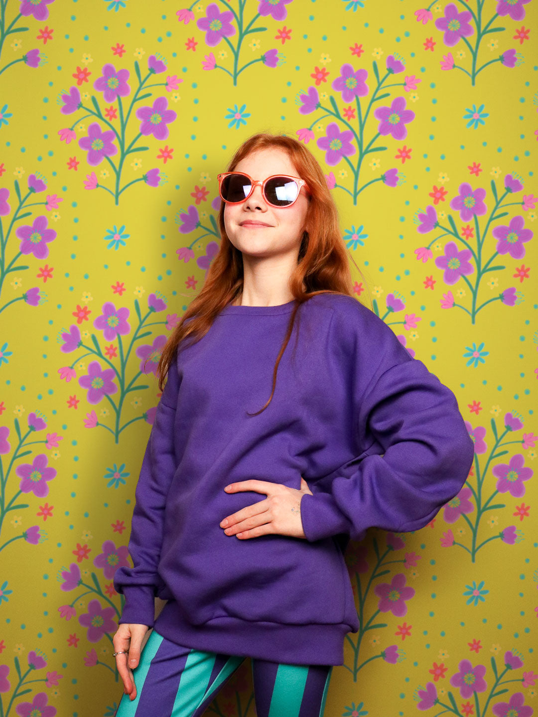 J&amp;J Kuschelsweat uni lila extrabreit
