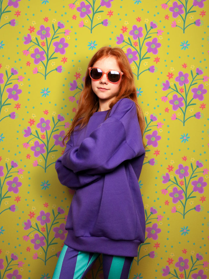 J&amp;J Kuschelsweat uni lila extrabreit