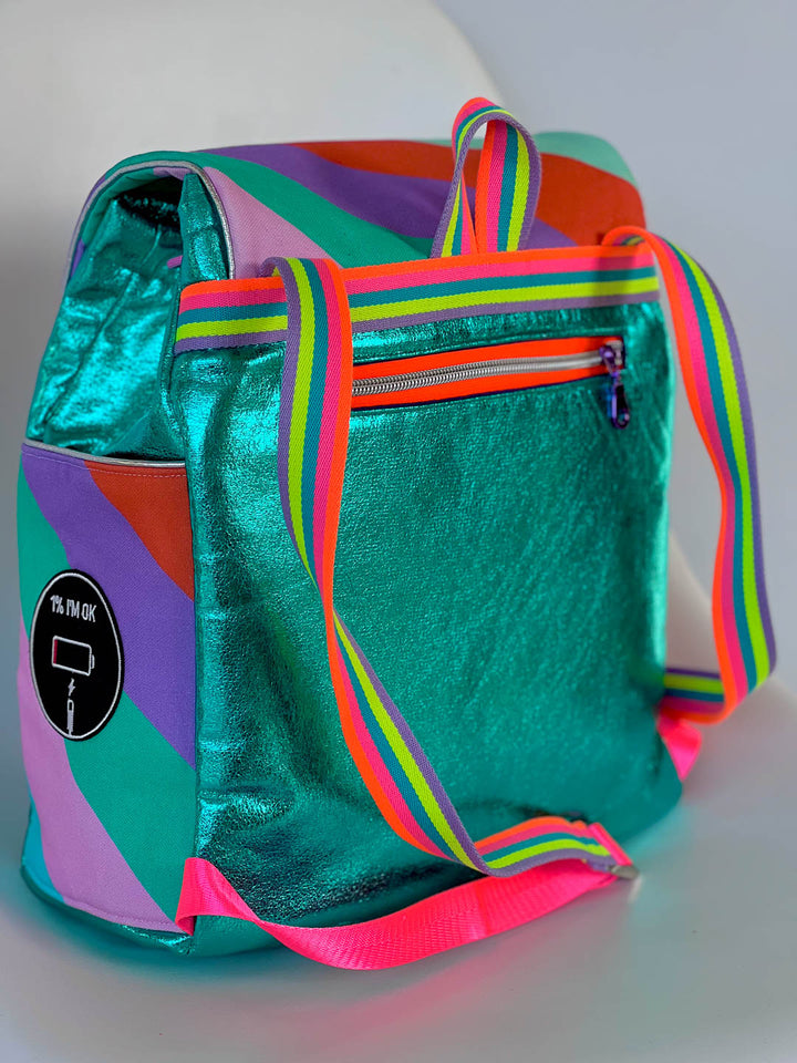 J&amp;J Gurtband Premium 38mm neon Rainbow