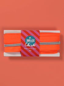 J&J Reißverschluss #5 metallisiert silber neon orange