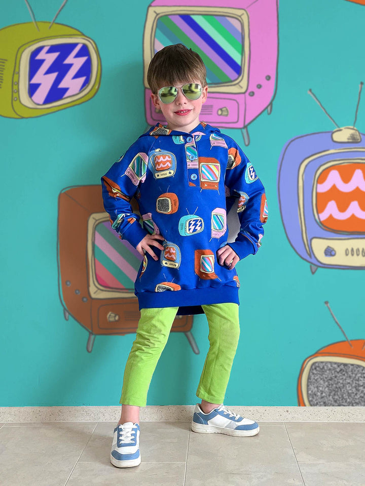 J&amp;J French Terry Fernsehabend blau